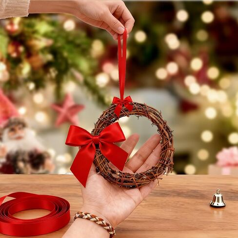 6 Pcs 4 Inch Natural Grapevine Wreaths, Hand-Woven Vine Branch Wreath, Rattan Wreath for DIY Crafts, Christmas Decorations, Home & Event Styling Party Wedding Decor in Saudi Arabia