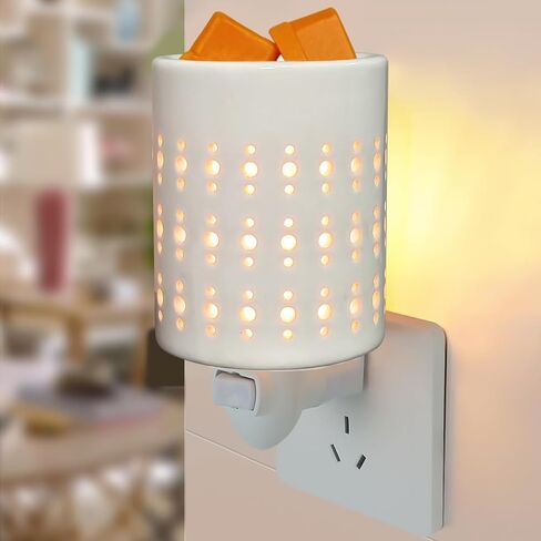 Plug in Wax Warmer for Scented Wax melt Warmer scentsy Plug in Wax melt Warmer Electric Candle Warmer Home Decor Gifts for Women(White Porcelain Small dots) in Saudi Arabia