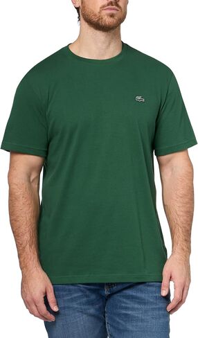 تي شيرت رجالي من Lacoste برقبة دائرية وأكمام قصيرة ومقاس عادي، أخضر، مقاس X-Large in Kuwait
