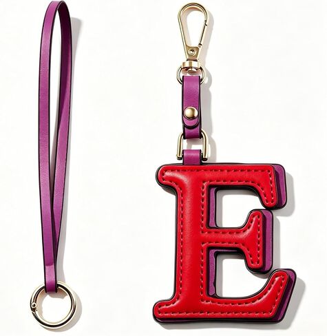 Keychain for Women - Personalized Initial Letter Keychain, Cute Leather Wristlet & Bag Charm for Purses in Saudi Arabia