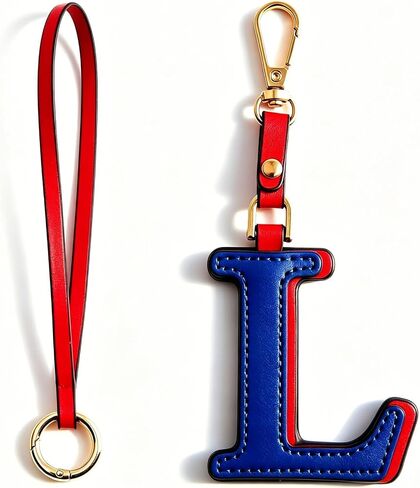 Keychain for Women - Personalized Initial Letter Keychain, Cute Leather Wristlet & Bag Charm for Purses in Saudi Arabia