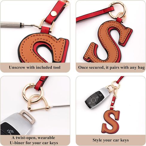 Keychain for Women - Personalized Initial Letter Keychain, Cute Leather Wristlet & Bag Charm for Purses in Saudi Arabia