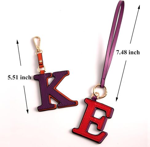 Keychain for Women - Personalized Initial Letter Keychain, Cute Leather Wristlet & Bag Charm for Purses in Saudi Arabia