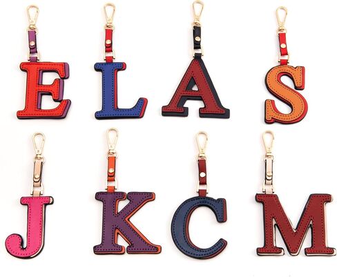 Keychain for Women - Personalized Initial Letter Keychain, Cute Leather Wristlet & Bag Charm for Purses in Saudi Arabia