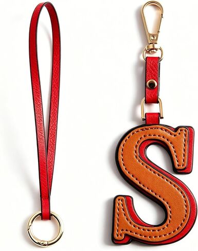 Keychain for Women - Personalized Initial Letter Keychain, Cute Leather Wristlet & Bag Charm for Purses in Saudi Arabia
