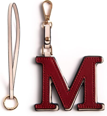 Keychain for Women - Personalized Initial Letter Keychain, Cute Leather Wristlet & Bag Charm for Purses in Saudi Arabia