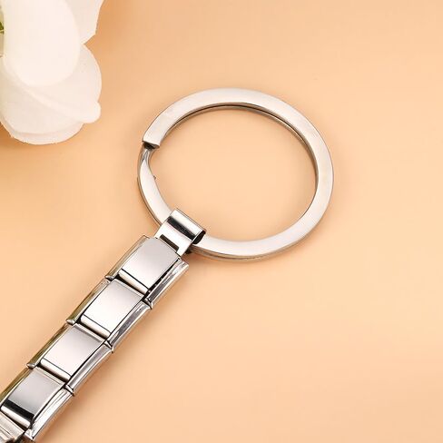 GEMOSA Italian Charm Keychain Set for Women Men – Modular Stainless Steel Key Ring with 4 Charms (Butterfly, Moon, Star) & Opener, Fits 9mm Links, Gift DIY Kit in Saudi Arabia