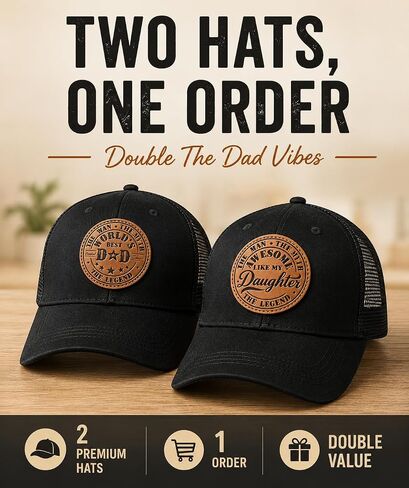 Dad Hat Gifts from Daughter Fathers Day Unique Practical Gifts for Men Dad -2 Pack- Adjustable Hats in Saudi Arabia