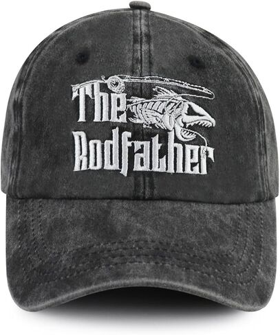 The Rodfather Grilfather Pugfather Dogfather Hats for Men, Funny Adjustable Embroidered Cotton Papa Baseball Cap in Saudi Arabia