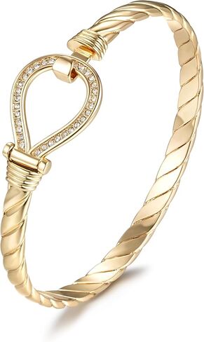 Bling King 6mm Gold Closed Loop Bangle/Bracelet, 8-Inch, 29g, Gold Plated London in Saudi Arabia
