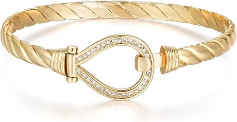 Bling King 6mm Gold Closed Loop Bangle/Bracelet, 8-Inch, 29g, Gold Plated London in Saudi Arabia