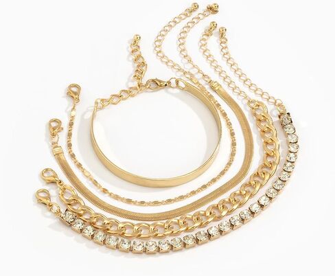 Gold Bangle Bracelets for Women, Elegant Stackable Gold Bangle & Cuff Bracelet Set, Perfect Jewelry Gifts for Women in Kuwait