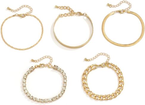 Gold Bangle Bracelets for Women, Elegant Stackable Gold Bangle & Cuff Bracelet Set, Perfect Jewelry Gifts for Women in Kuwait