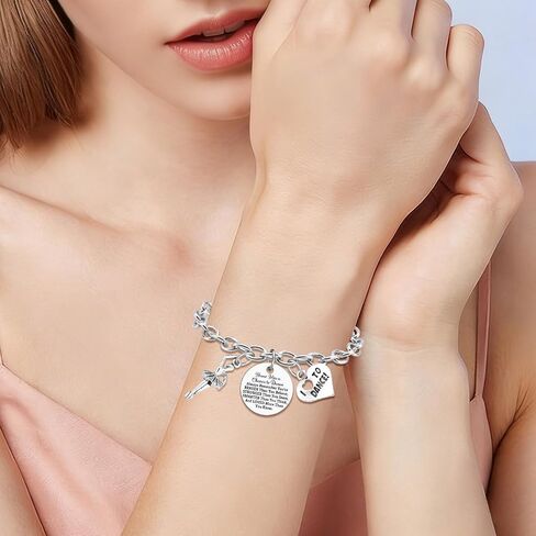 Gifts for Ballerina Dancer Stainless Bracelet Dance Recital Gifts for Women Dance Lover Team Ballet Dancer Silver Chain Bracelet Present for Daughter Granddaughter Niece Friends Sister Dancer in Saudi Arabia
