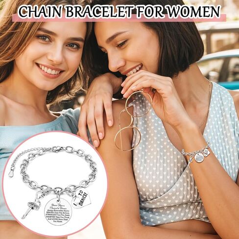 Gifts for Ballerina Dancer Stainless Bracelet Dance Recital Gifts for Women Dance Lover Team Ballet Dancer Silver Chain Bracelet Present for Daughter Granddaughter Niece Friends Sister Dancer in Saudi Arabia