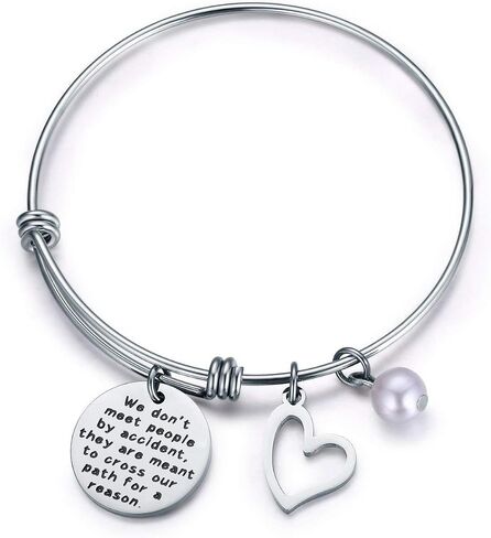 Jvvsci We Don't Meet People by Accident They are Meant to Cross Our Path for A Reason Bracelet Coworker Leaving Gift Retirement Jewelry Going Away Thank You Bangle Bracelet in Saudi Arabia