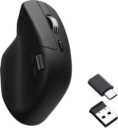 Keychron M6 Wireless Gaming Optical Mouse, Tri-Mode 2.4 GHz/Bluetooth 5.1/Wired, PixArt 3395 Sensor, 26000 DPI, Ergonomic Lightweight Programmable Macro Button for Windows PC/Mac - White in Kuwait