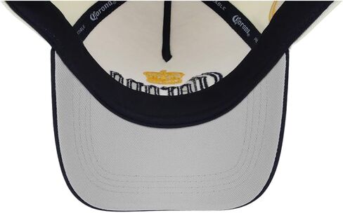 Corona Beer 2-Tone A-Frame Adjustable Snapback Cap (Cream/Navy, One Size) | 100% Cotton Outdoor Sports Baseball Cap for Men and Women | Beer Inspired Apparel in Saudi Arabia