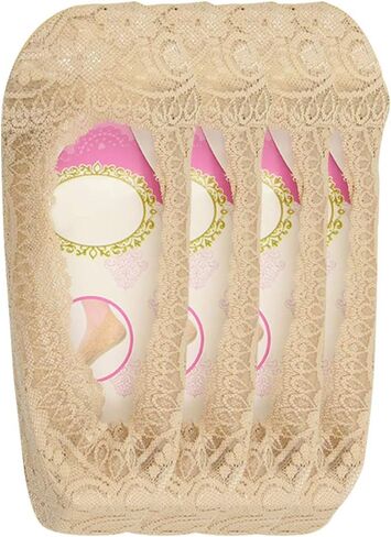 BOFETA Women's Lace Casual No Show Non-Skid Low Cut Boat Socks Set of 4 Pairs in Saudi Arabia
