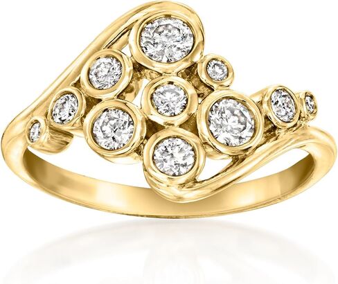 Ross-Simons 0.50 ct. t.w. Bezel-Set Diamond Multi-Row Ring in 14kt Yellow Gold in Kuwait