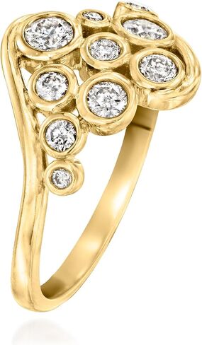 Ross-Simons 0.50 ct. t.w. Bezel-Set Diamond Multi-Row Ring in 14kt Yellow Gold in Kuwait