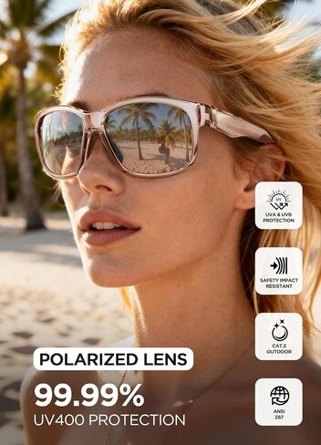 Z87 Sunglasses for Women Polarized | Safety Glasses Pickleball Fishing Running Driving Softball Baseball Construction Pink in Saudi Arabia