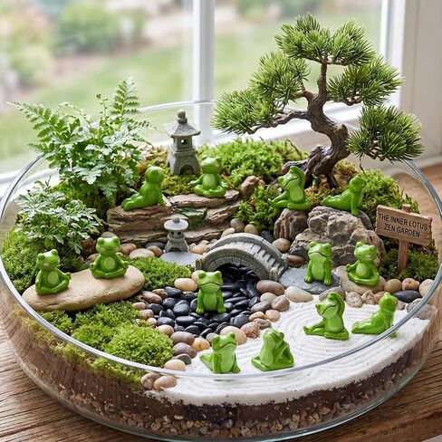 Outus 60pcs Mini Resin Yoga Frog Figurines Miniatures Accessories Zen Meditating Frog Decor 4 Different Pose Small Creative Animal Statues Bulk for Craft Fairy Garden Yoga Spa Room Desk Decor in Kuwait