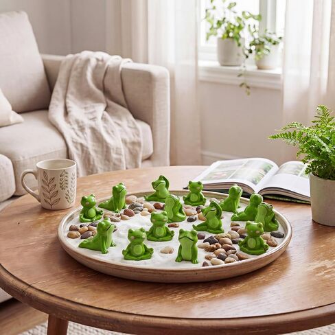 Outus 60pcs Mini Resin Yoga Frog Figurines Miniatures Accessories Zen Meditating Frog Decor 4 Different Pose Small Creative Animal Statues Bulk for Craft Fairy Garden Yoga Spa Room Desk Decor in Kuwait