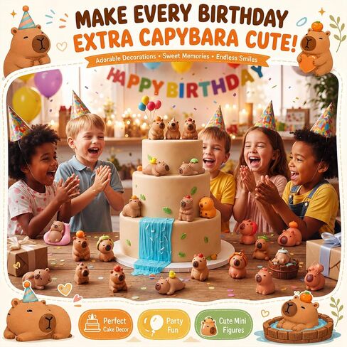Yerliker 76 Pcs Mini Capybara Figures Small Resin Capybara Cute Miniature Animals Figurines for DIY Gifts Cake Toppers Fairy Garden Birthday Party Desktop Dollhouse Decorations Landscape Accessories in Kuwait