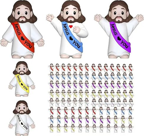 60Pcs Little Jesus Figures with 3 Different Poses, Assorted Colors Religious Figurines for Home and Church Decor in Saudi Arabia