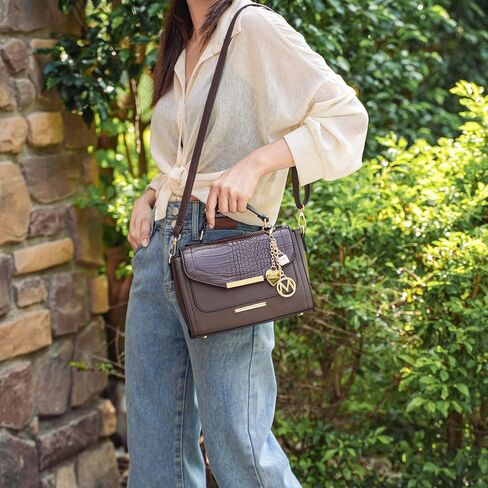 MKF Collection Croco Shoulder Bag for Women, Crossbody Handbag Crossover Ladies Purses in Kuwait