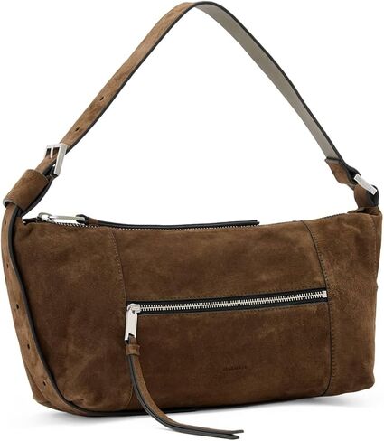 AllSaints Vega Suede Shldr Bag Fango Brown W346XD One Size in Saudi Arabia