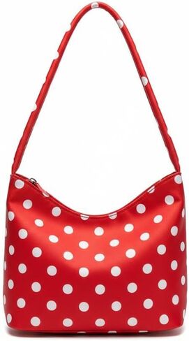 AMPOSSTO Women's Polka Dot Nylon Hobo Bag Fashion Underarm Shoulder Bag Bucket Bags Tote Handbag Party Evening Purse in Saudi Arabia