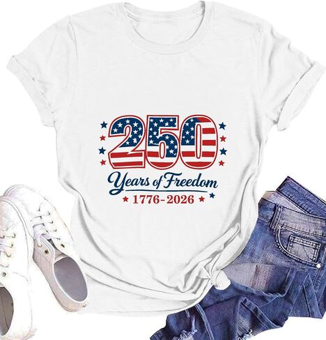 250th Anniversary USA Shirt Women: American Flag T-Shirt Patriotic 4th of July Shirt 250 Years America Tops in Saudi Arabia