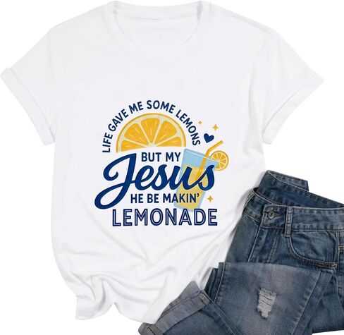 Christian Shirts for Women Funny Jesus Shirt Religious Saying Tshirt Bible Tee Tops in Saudi Arabia