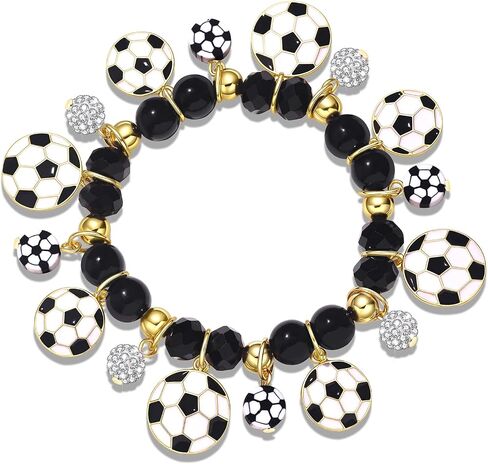 PHALIN Soccer Bracelet for Women Beaded Game Day Charm Bracelet Soccers Jewelry Accessories Outfits Soccer Gift for Women Girls Mom Fans Party Favors in Kuwait