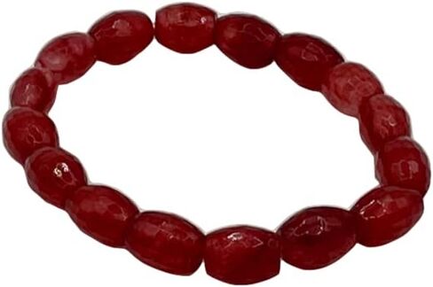 Natural Ruby Gemstone Faceted Rice Beaded Stretch Bracelet in Saudi Arabia