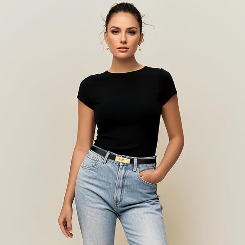 Women Skinny Leather Belt for Dresses Jeans Coats Solid Color Alloy Turn Lock 2 Pack Adjustable Thin Waistband in Saudi Arabia