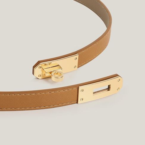 Women Skinny Leather Belt for Dresses Jeans Coats Solid Color Alloy Turn Lock 2 Pack Adjustable Thin Waistband in Saudi Arabia