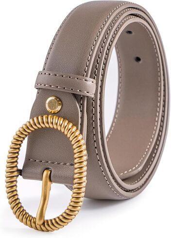 Umjetnost Women Leather Belt for Jeans Pants Fashion Ladies Casual Waist Belt with Brass Buckle in Saudi Arabia