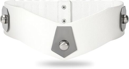 SANSTHS Women Wide Stretch White Belts for Dresses Costume Belt Cosplay Elastic Thick Waist Belt Fashion in Saudi Arabia