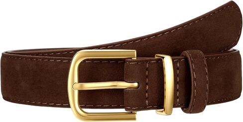 VONMELLI Women Suede Leather Belt for Jeans Dress with Fashion Gold Buckle Ladies Waist Belts in Saudi Arabia