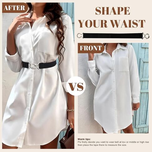 WERFORU 2 Pack Women Skinny Elastic Waist Belt Stretchy Thin Belt for Dress Jeans in Kuwait