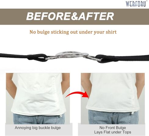 WERFORU 2 Pack Women Skinny Elastic Waist Belt Stretchy Thin Belt for Dress Jeans in Kuwait