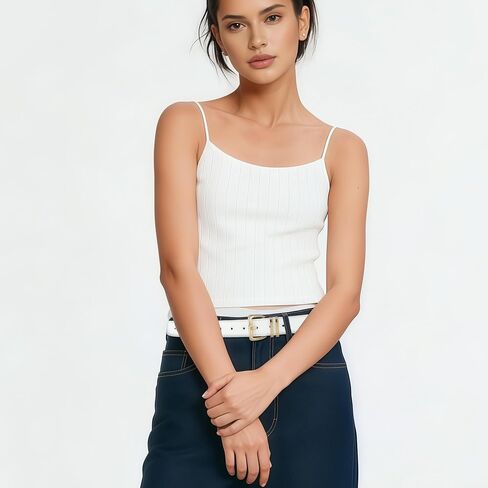 Women Faux Leather Belt for Jeans Dress Pants Fashion Ladies Waist Belts with Gold Buckle in Saudi Arabia