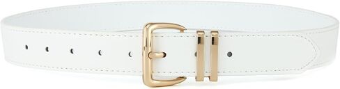 Women Faux Leather Belt for Jeans Dress Pants Fashion Ladies Waist Belts with Gold Buckle in Saudi Arabia