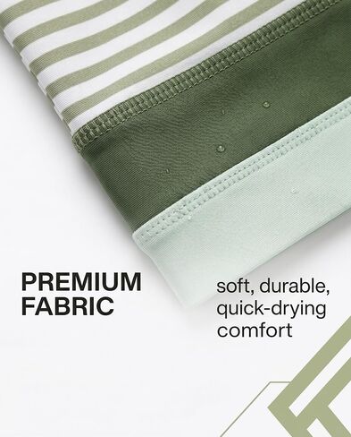 Women's Halter Neck Striped Two Piece Swimsuit High Waisted Bikini Set with Sage Green and White Horizontal Stripes Size S in Kuwait