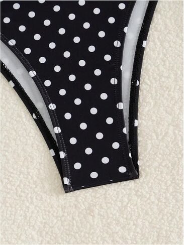 Milumia Women's 2 Piece Polka Dots Swimsuit Halter Triangle Bikini Sets Cheeky Bathing Suits in Kuwait