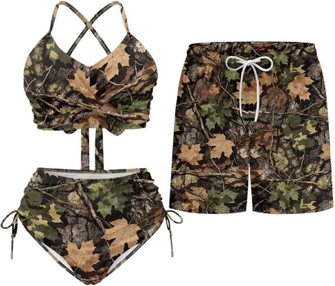 TOADDITDO Couples Matching Swimsuits Bikini Sets for Women Two Piece or Men Board Shorts with Pocket for Summer Vacation in Saudi Arabia