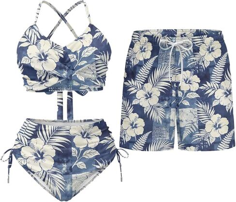 TOADDITDO Couples Matching Swimsuits Bikini Sets for Women Two Piece or Men Board Shorts with Pocket for Summer Vacation in Saudi Arabia